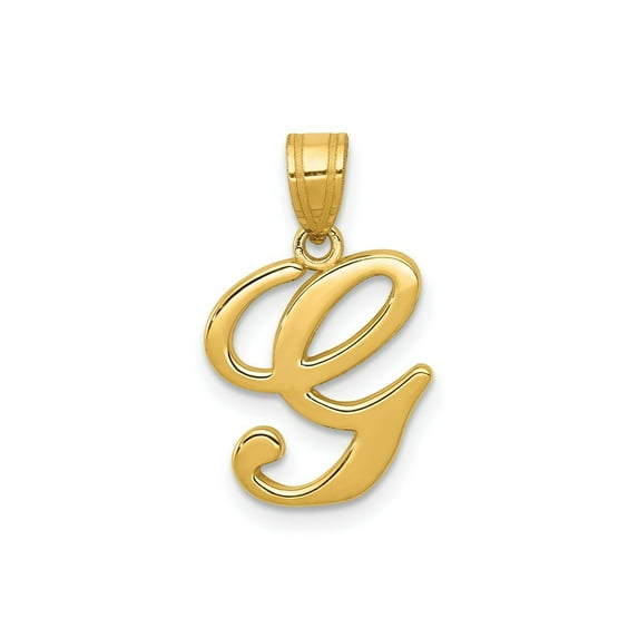 FJC Finejewelers 14 kt Yellow Gold Script Letter G Initial Charm