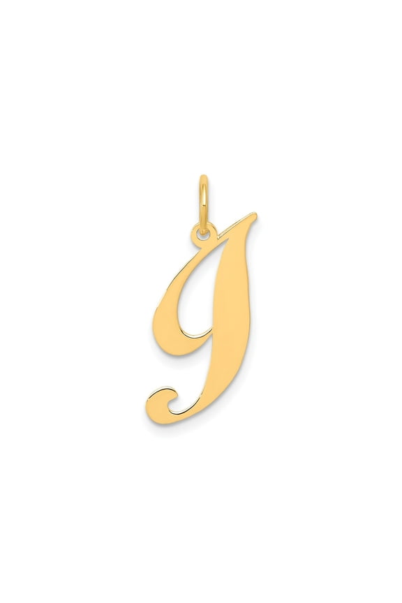 FJC Finejewelers 14 kt Yellow Gold Small Fancy Script Letter I Initial Charm