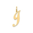 thumbnail image 1 of FJC Finejewelers 14 kt Yellow Gold Small Fancy Script Letter J Initial Charm, 1 of 6
