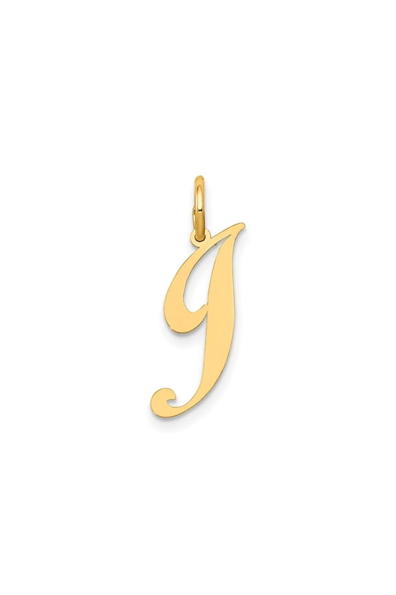 FJC Finejewelers 14 kt Yellow Gold Small Fancy Script Letter J Initial Charm