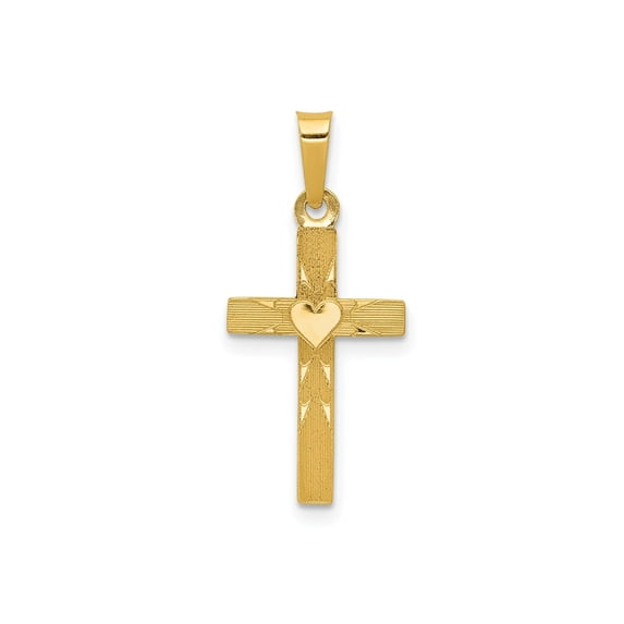 FJC Finejewelers 14 kt Yellow Gold Small Hollow Cross Charm 24 x 11 mm