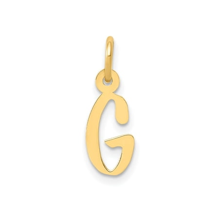 FJC Finejewelers 14 kt Yellow Gold Small Slanted Block Letter G Initial Charm