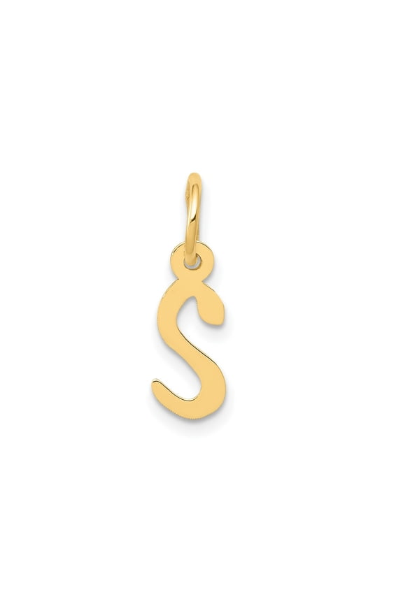 FJC Finejewelers 14 kt Yellow Gold Small Slanted Block Letter S Initial Charm
