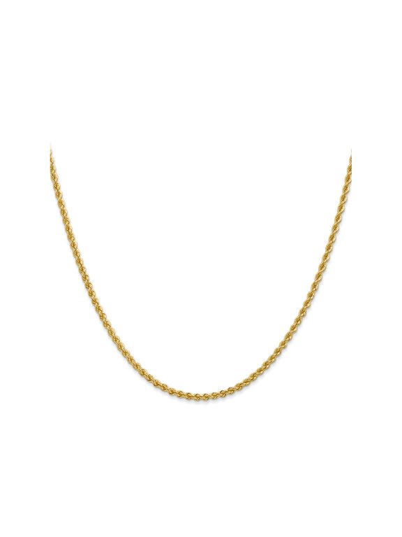FJC Finejewelers 14 kt Yellow Gold Solid Regular Rope Chain Bracelet 7 Inches x 2.25 mm