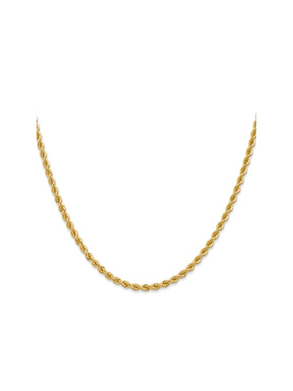 FJC Finejewelers 14 kt Yellow Gold Solid Regular Rope Chain Bracelet 7 Inches x 2.75 mm