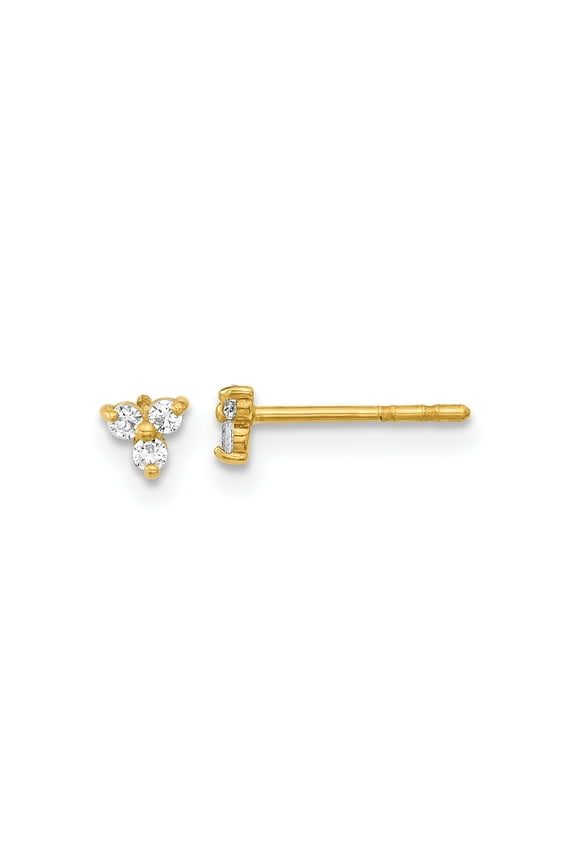 FJC Finejewelers 14 kt Yellow Gold Stud Polished CZ Triangle Post Earrings 3 x 3 mm