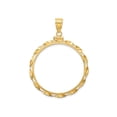 thumbnail image 1 of FJC Finejewelers 14 kt Yellow Gold Twisted Ribbon 32.7mm x 3.00mm Screw Top Coin Bezel Pendant, 1 of 6
