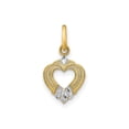 thumbnail image 1 of FJC Finejewelers 14 kt Yellow Gold with Rhodium Mini Heart Charm 17 x 9 mm, 1 of 6