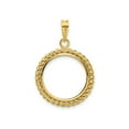 thumbnail image 1 of FJC Finejewelers 14 kt Yellow Gold with Twisted Wire 18.0mm Prong Coin Bezel Pendant, 1 of 6