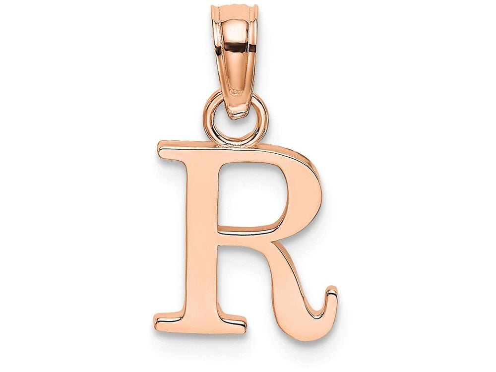 FJC Finejewelers 14k Rose Gold R Block Initial Charm - Walmart.com