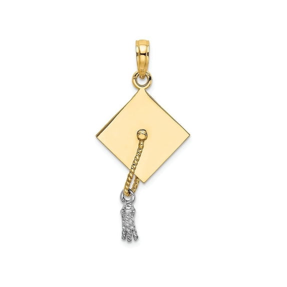 FJC Finejewelers 14k Two-tone Gold 3d Graduation Cap Moveable Tassle Charm