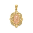 thumbnail image 1 of FJC Finejewelers 14k Two-tone Gold Rose Virgin Mary Charm, 1 of 6
