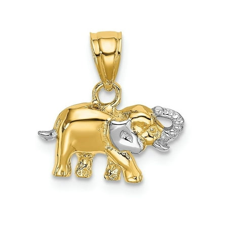 FJC Finejewelers 14k Two-tone Gold Small Elephant Trunk Tail Charm