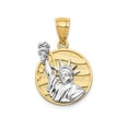 thumbnail image 1 of FJC Finejewelers 14k Two-tone Gold Small Lady Liberty On American Flag Disk Charm, 1 of 7