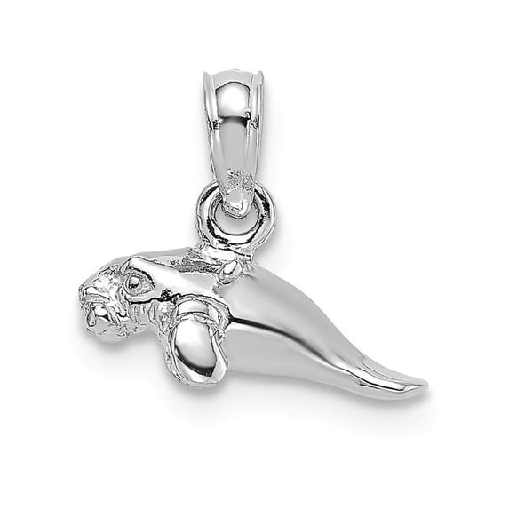 FJC Finejewelers 14k White Gold 3d Mini Manatee Charm