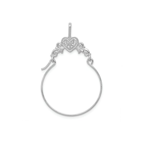 FJC Finejewelers 14k White Gold Bow In Heart Charm Holder