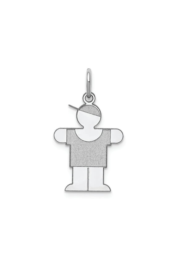 FJC Finejewelers 14k White Gold Boy Arms Sideways Kid Charm 15 x 25mm