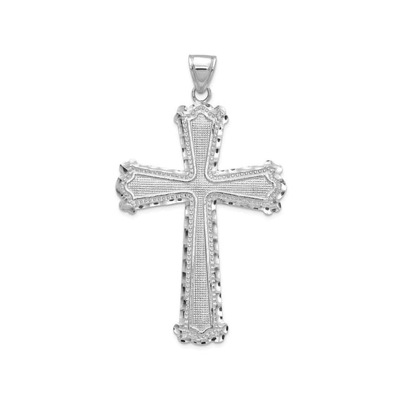 FJC Finejewelers 14k White Gold Bright Cut Cross Charm