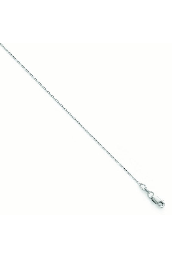 FJC Finejewelers 14k White Gold Bright Cut Long Open Link Chain Necklace