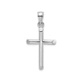 thumbnail image 1 of FJC Finejewelers 14k White Gold Cylinder Cross Polish Angled Tips Charm, 1 of 6