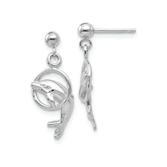 FJC Finejewelers 14k White Gold Dolphin Dangle Earrings