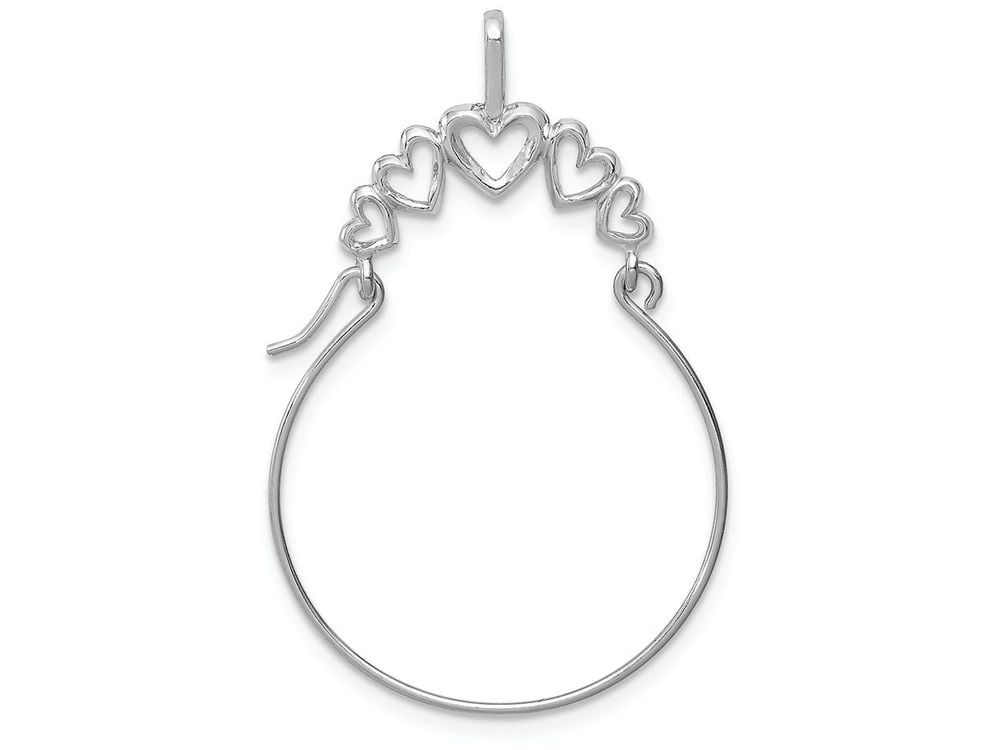 FJC Finejewelers 14k White Gold Five Hearts Charm Holdercut-out