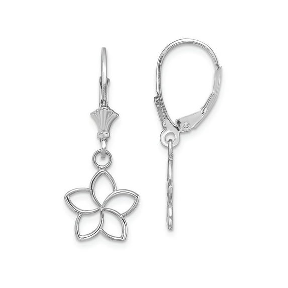 FJC Finejewelers 14k White Gold Flower Leverback Earringscut-out