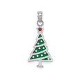thumbnail image 1 of FJC Finejewelers 14k White Gold Green Christmas Tree with Red Enamel Star Charm, 1 of 6