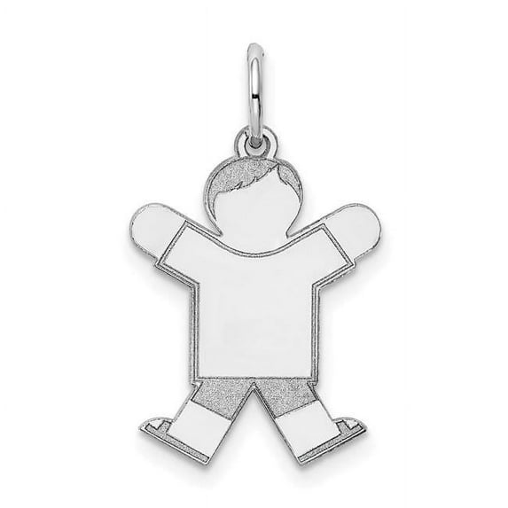 FJC Finejewelers 14k White Gold Kid Charm Boy Jumping 15 x 25mm