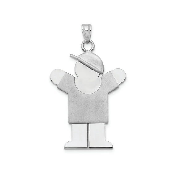 FJC Finejewelers 14k White Gold Large Boy with Hat On Right Engravable Charm
