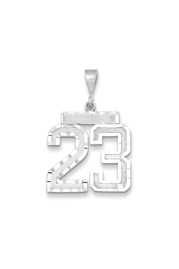 FJC Finejewelers 14k White Gold Large Bright Cut Number 23 Charm