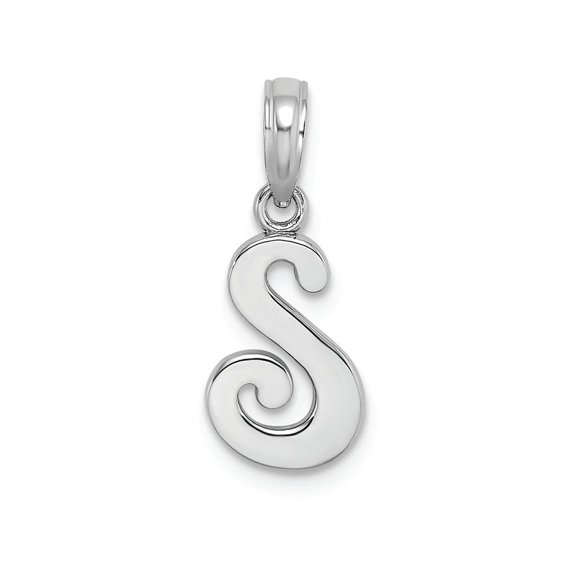 FJC Finejewelers 14k White Gold S Script Initial Charm