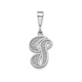 thumbnail image 1 of FJC Finejewelers 14k White Gold Solid Polished Filigree Initial G Charm, 1 of 6