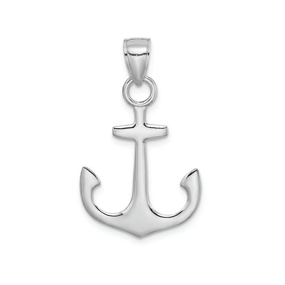 FJC Finejewelers 14k White Gold White 3d Anchor Charm
