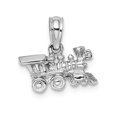 thumbnail image 1 of FJC Finejewelers 14k White Gold White 3d Miniature Train Charm, 1 of 7