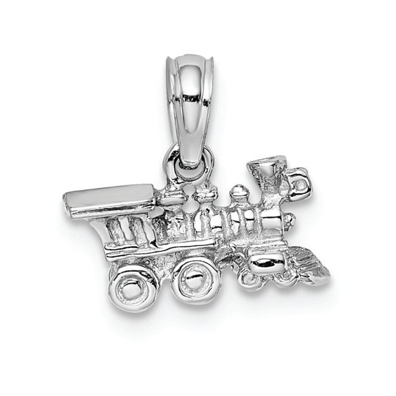 FJC Finejewelers 14k White Gold White 3d Miniature Train Charm