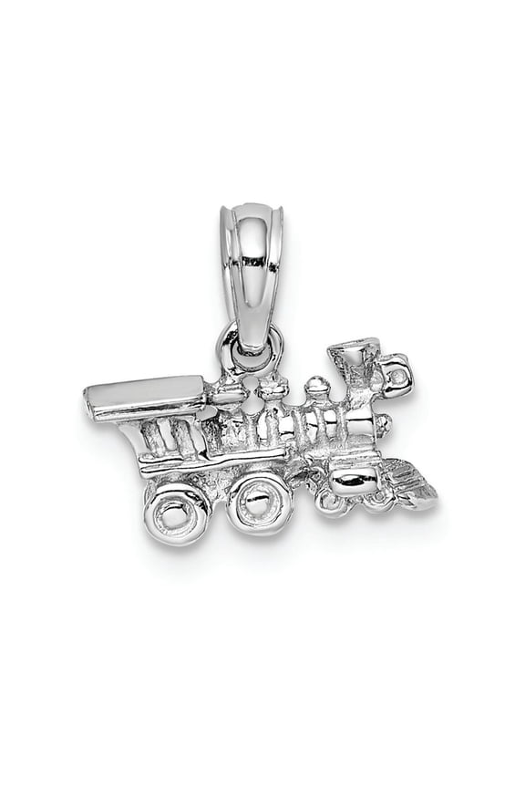 FJC Finejewelers 14k White Gold White 3d Miniature Train Charm
