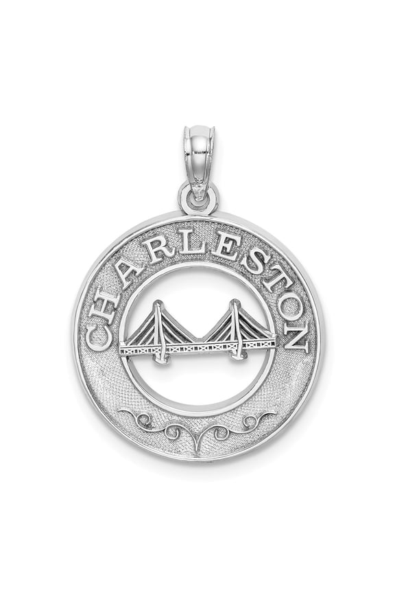14K White Gold CHARLESTON Bridge Charm