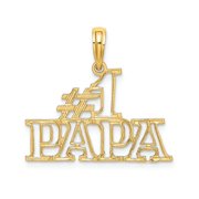FJC Finejewelers 14k Yellow Gold #1 Papa Block Letters Charm