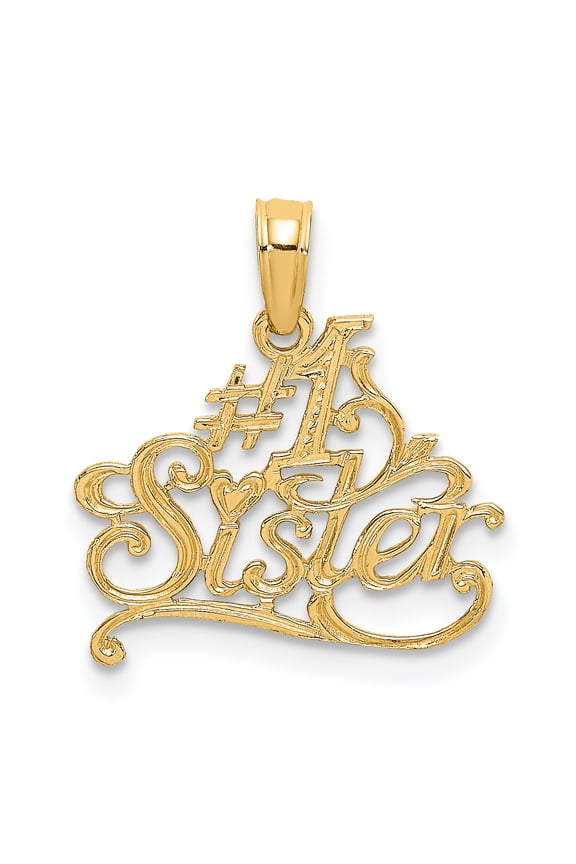 14K #1 SISTER Charm D3972