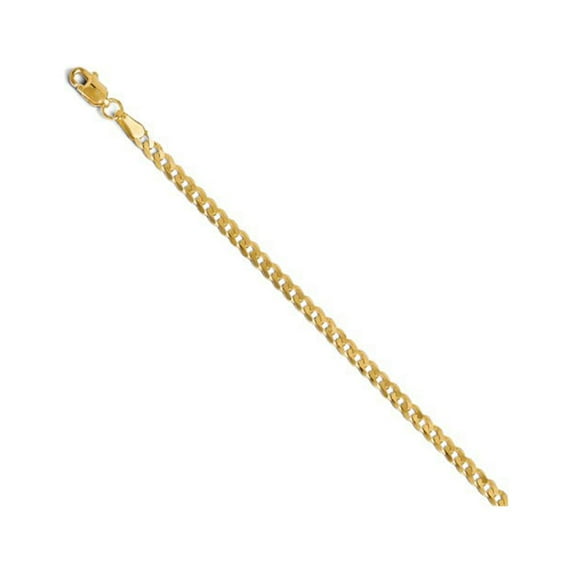FJC Finejewelers 14k Yellow Gold 2.9mm Beveled Curb Chain Bracelet