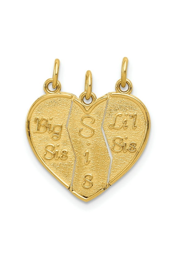 FJC Finejewelers 14k Yellow Gold 3 Piece Break-apart Big Sis Sis Lil Sis Charm