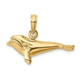 thumbnail image 1 of FJC Finejewelers 14k Yellow Gold 3d Bowhead Whalehigh Polished Charm, 1 of 4