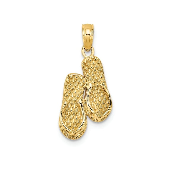 FJC Finejewelers 14k Yellow Gold 3d Cape Cod Double Flip-flop Charm