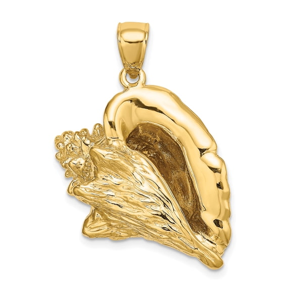14K Large 3-D Conch Shell Charm K8025