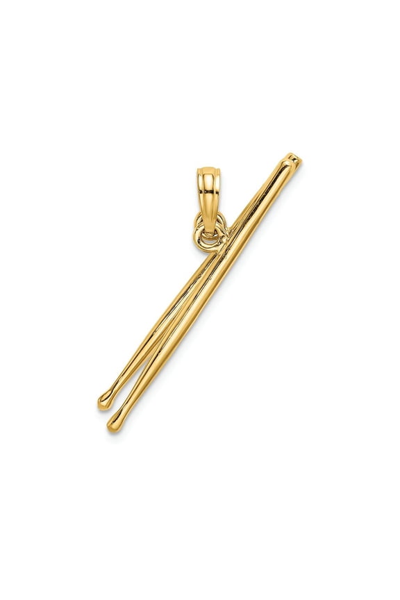 FJC Finejewelers 14k Yellow Gold 3d Drum Sticksmoveable Charm