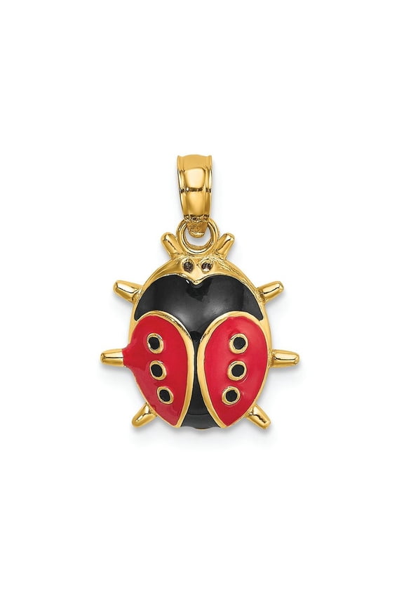 FJC Finejewelers 14k Yellow Gold 3d Enamel Ladybug Charm