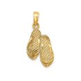 thumbnail image 1 of FJC Finejewelers 14k Yellow Gold 3d Fort Myers Double Flip-flop Charm, 1 of 7
