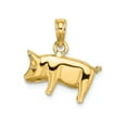 thumbnail image 1 of FJC Finejewelers 14k Yellow Gold 3d Pig with Curly Q Tail Charm, 1 of 7