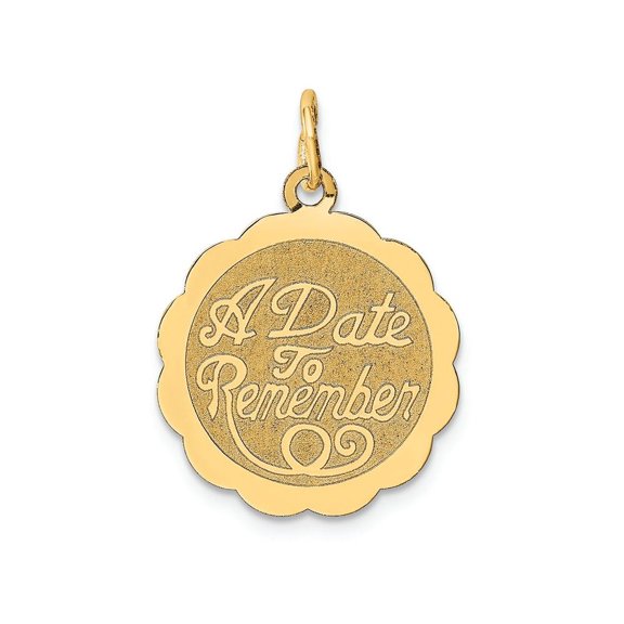 FJC Finejewelers 14k Yellow Gold A Date To Remember Charm 18 x 24mm